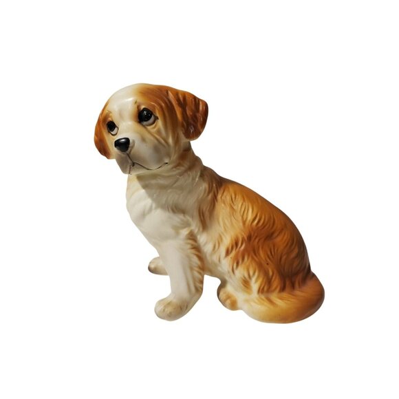 Vintage Lefton Saint Bernard Dog Figurine Pair H7856 Puppy Eyes Whimsical Decor - Picture 2 of 11